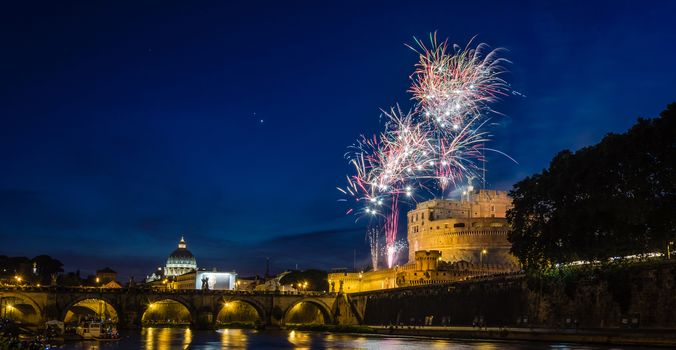 Traditional fireworks show at Castel Sant'Angelo on the feast of St. Peter and Paul, patrons of Rome