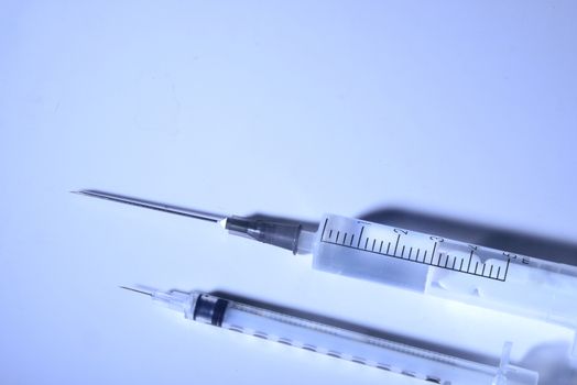 plastic medical syringe and ampoule with needle  before make drug injection