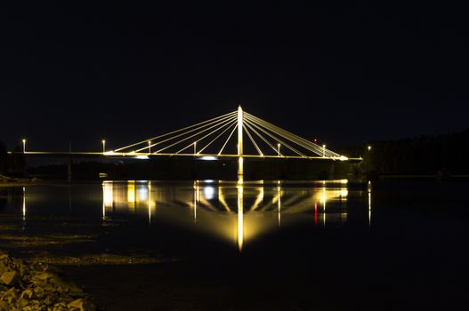 Cable Bridge in Umeå, Sweden. The "Kolbäcksbron".