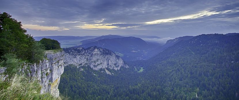 Creux du van in Switzerland and sky