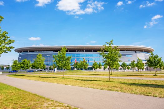 Sinsheim, Germany - May 4, 2014: Rhein-Neckar Arena - the stadium was site of the soccer world cup 2006 for group matches.