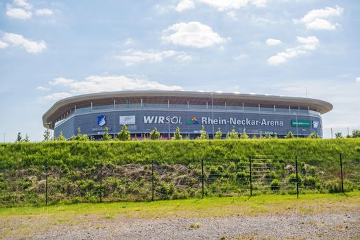 Sinsheim, Germany - May 4, 2014: Rhein-Neckar Arena - the stadium was site of the soccer world cup 2006 for group matches.