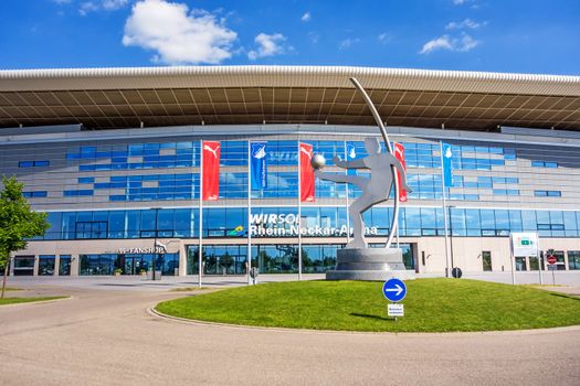 Sinsheim, Germany - May 4, 2014: Rhein-Neckar Arena - the stadium was site of the soccer world cup 2006 for group matches.