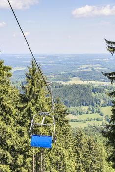 Image of a chairlift on mountain Blomberg in Bavaria Alps Germany in summer