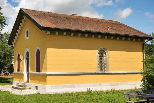 Image of a romantic historic sluice house in Franconia, Germany