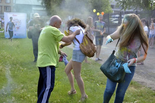 "Care" for a festival of paints in Tyumen, Russia. 20.06.2015