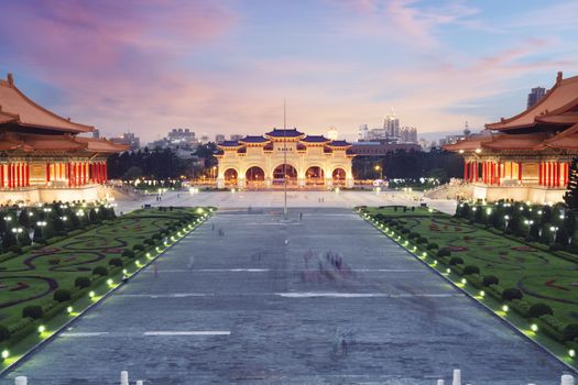 Libery Square with Chiang Kai-shek Memorial, National Theater and National Concert Hall. (Taipei, Taiwan.)