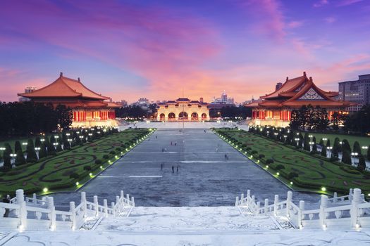 Libery Square with Chiang Kai-shek Memorial, National Theater and National Concert Hall. (Taipei, Taiwan.)