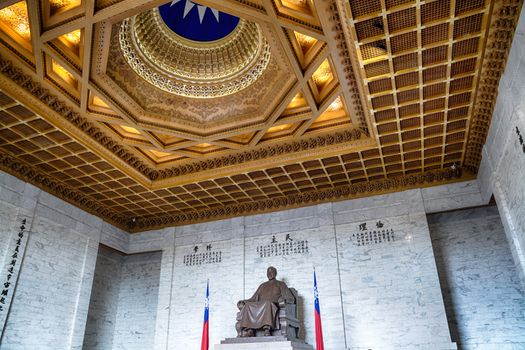 Taipei, Taiwan - May 8, 2014: Chiang Kai-Shek Memorial Hall in Taipei. Chiang Kai-shek Memorial Hall is a popular travel destination among tourists visiting Taiwan. Chiang Kai-shek, former President of Taiwan. 