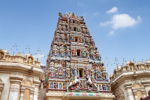 Detail of Sri Mahamariamman Temple, The oldest Hindu temple in Kuala Lumpur.