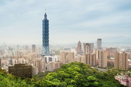 View of Taipei`s  business district. 