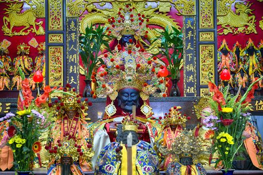 Altar in a Taoist temple in Taipei - Taiwan.