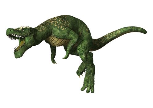 3D digital render of a dinosaur Tyrannosaurus Rex  isolated on white background
