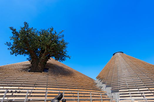 MILAN, ITALY - AUGUST 31, 2015: Zero pavilion at Expo Milano 2015, universal exposition on the theme of food, in Milan, Lombardy, Italy, Europe