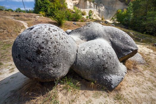 Costesti, Romania - Septemper 2, 2012: The Trovants of Costesti - The Living and Growing Stones of Romania