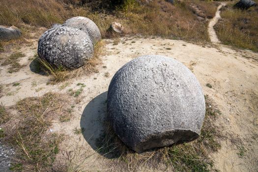 Costesti, Romania - Septemper 2, 2012: The Trovants of Costesti - The Living and Growing Stones of Romania