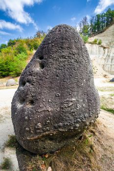 Costesti, Romania - Septemper 2, 2012: The Trovants of Costesti - The Living and Growing Stones of Romania