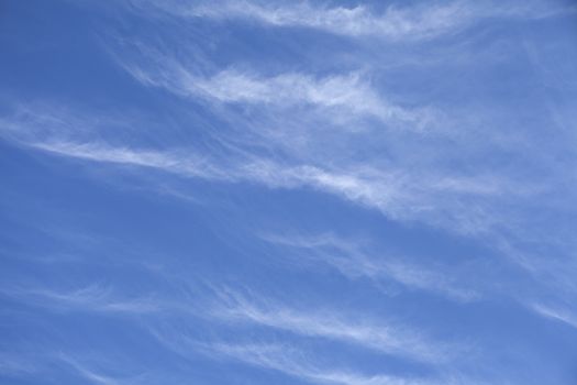 Blue sky with white clouds, wide angle