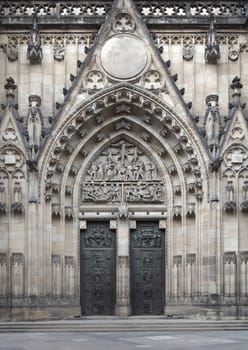 Door of Saint Vit cathedral in Prague, Czech Republic