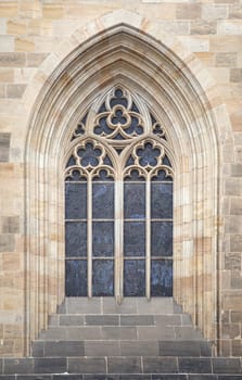 Ornamented window of a cathedral in gothic style