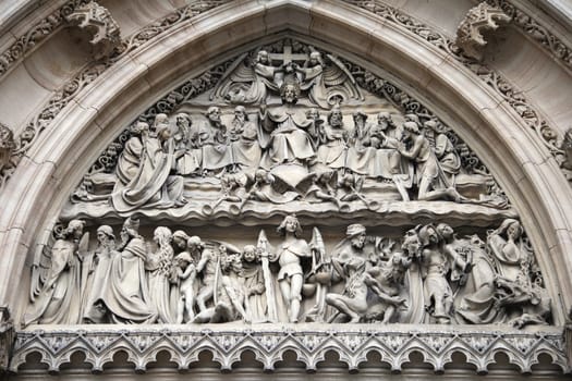 Door of Saint Peter and Paul cathedral in Prague, Czech Republic