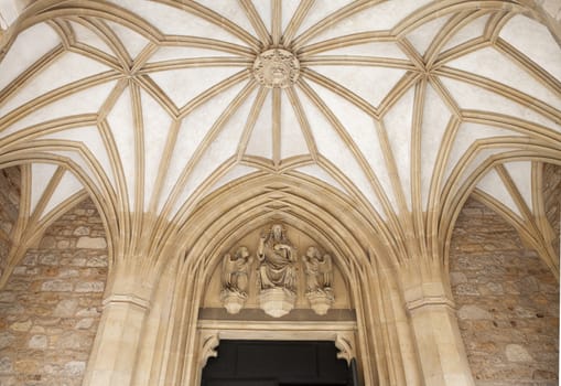Entrance to St. Peter and Paul Cathedral in Brno, Czech Republic