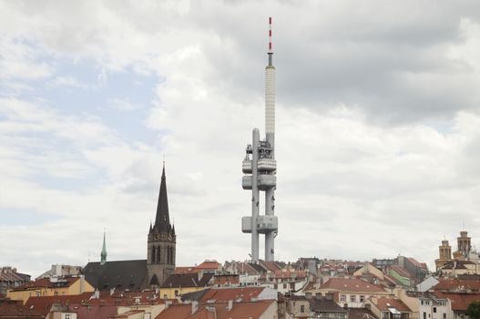 Television tower of Prague, Czech Republic, landscape view