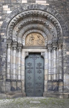 Doorway of Church of Saints Cyril and Methodius, Prague, Karlin