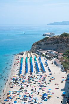 Top view of the church located on the island of Tropea, Calabria Italy