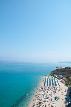 Top view of the church located on the island of Tropea, Calabria Italy