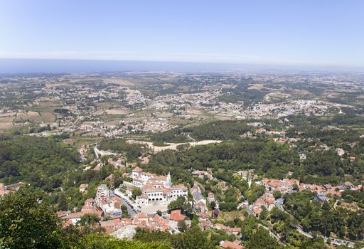 Sintra, Portugal, on a sunny summer day, view from above