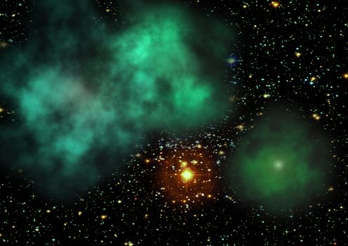 Far being shone nebula and star field against space. "Elements of this image furnished by NASA".