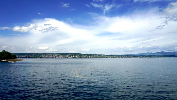 Zurich lake with mountains in Switzerland
