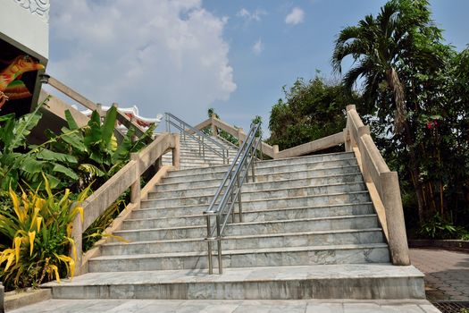Capturing of stairs in the chinese tample which it is captured in southen of Thailand