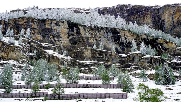 Scenery of Zermatt snow mountains Switzerland