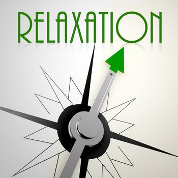 Relaxation on green compass. Concept of healthy lifestyle