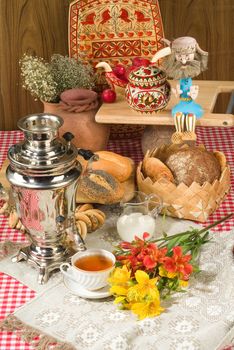 Different kinds of bread and pastry