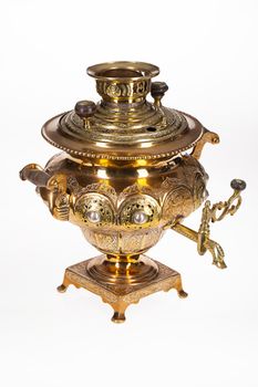 Russian traditional water boiler on isolated background
