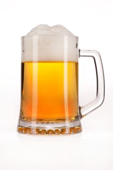 Glass of beer on isolated background