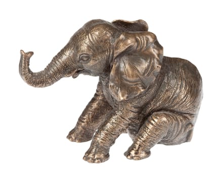 Statuette of sitting elephant made of copper
