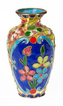 Isolated old vase with ornament