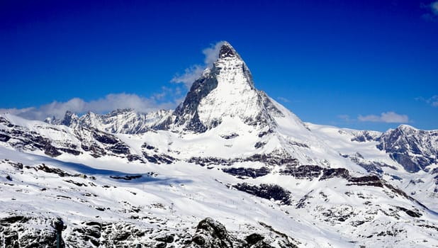 View of Matterhorn on a clear sunny day, Zermatt, Switzerland