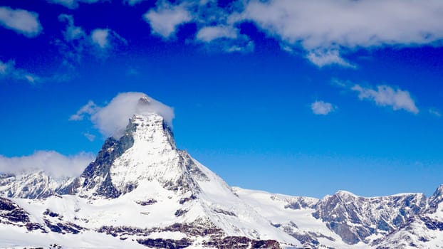 View of Matterhorn on a clear sunny day, Zermatt, Switzerland