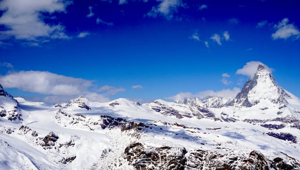 View of Matterhorn on a clear sunny day, Zermatt, Switzerland