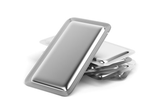 Silver foil sachets for for food, drinks, drugs, cosmetics and etc.
