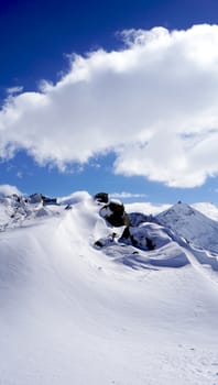 snow alps mountains and blue sky, zermatt, switzerland