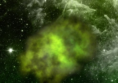 Far being shone nebula and star field against space. "Elements of this image furnished by NASA".