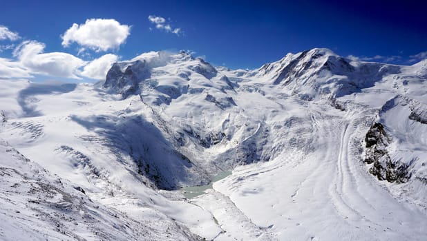 snow alps mountains scenic and blue sky, zermatt, switzerland