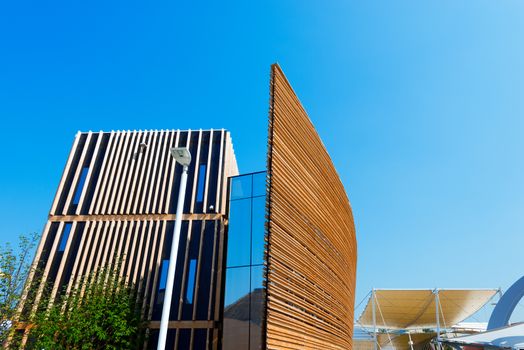 MILAN, ITALY - AUGUST 31, 2015: Ireland pavilion at Expo Milano 2015, universal exposition on the theme of food, in Milan, Lombardy, Italy, Europe