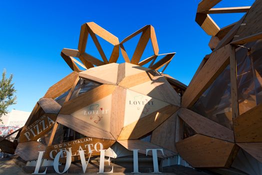 MILAN, ITALY - AUGUST 31, 2015: Love It pavilion at Expo Milano 2015, universal exposition on the theme of food, in Milan, Lombardy, Italy, Europe